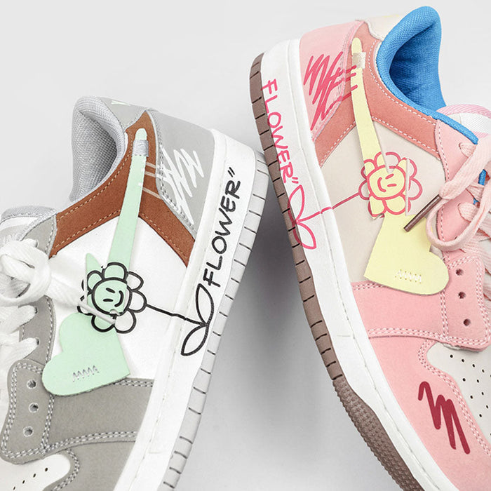 Childlike Graffiti Patchwork Sneaker