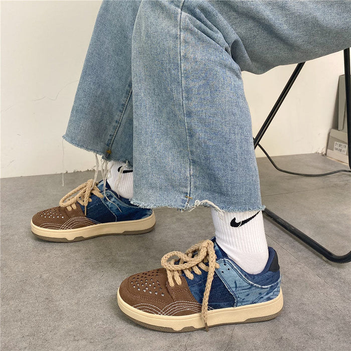 Denim Fabric Skate Shoes