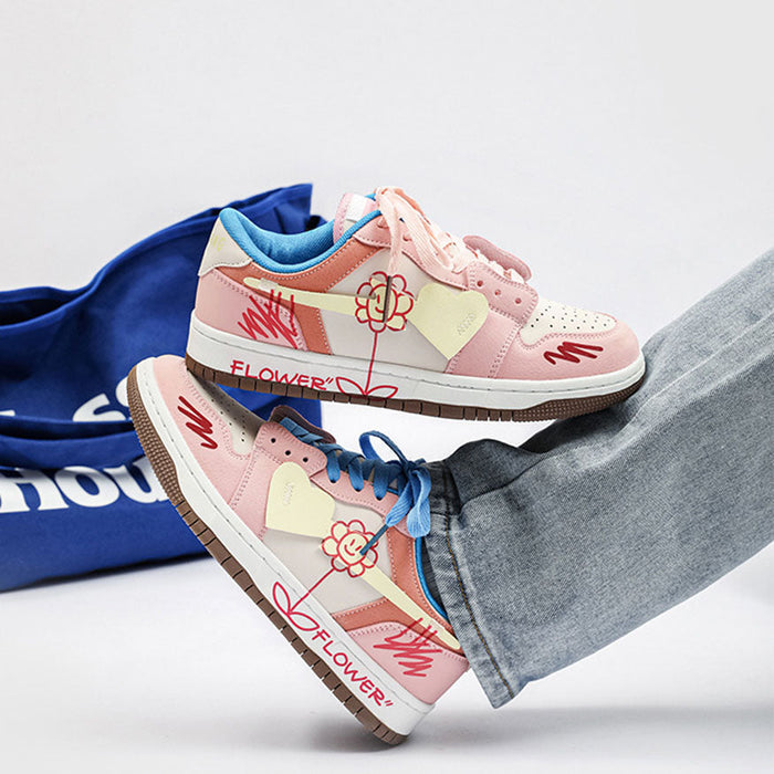 Childlike Graffiti Patchwork Sneaker