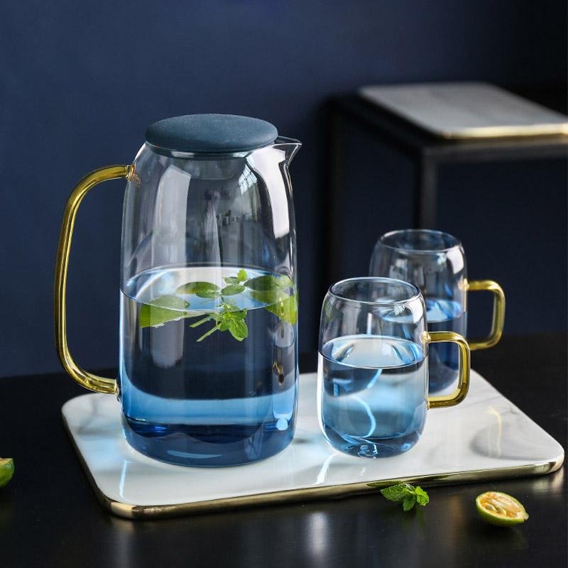 Frosted Blue Glass Drinkware