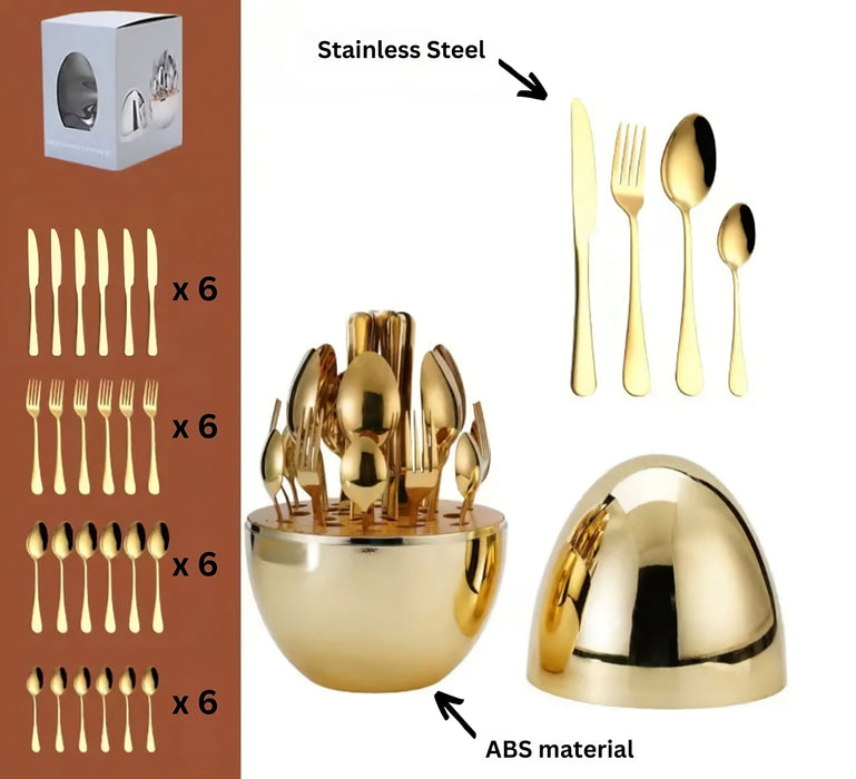 Eggshell Elegance Silverware Set