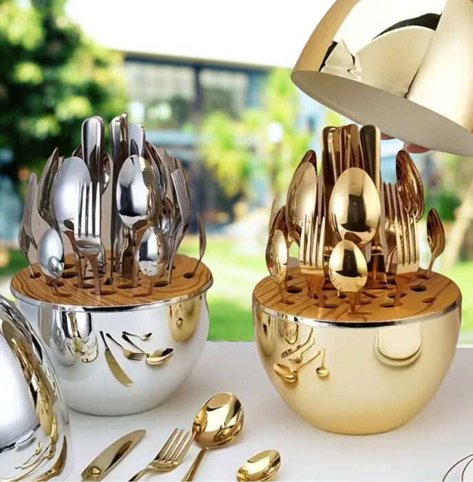 Eggshell Elegance Silverware Set