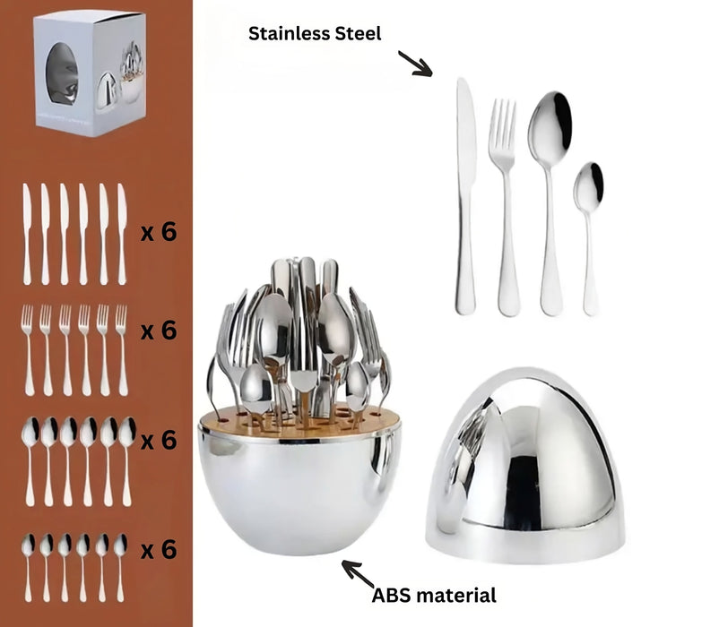 Eggshell Elegance Silverware Set